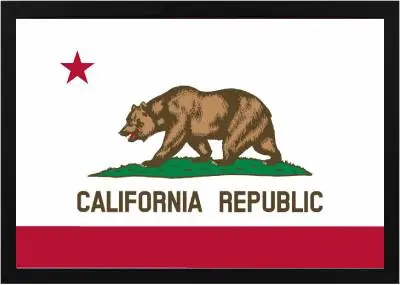 Framed California Flag 3 California Flag Black Frame