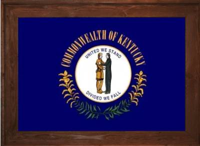 Framed Kentucky Flag 2 Dark Framed Kentucky Flag