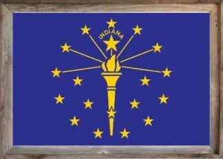 Framed Indiana Flag
