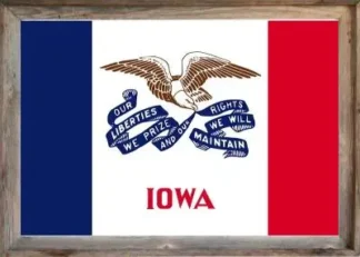 Framed Iowa Flag