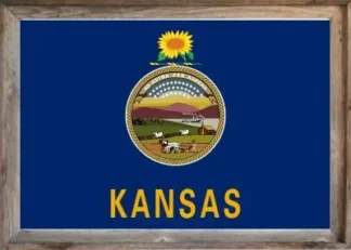 Framed Kansas Flag