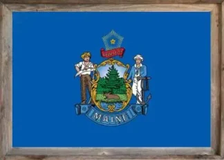 Framed Maine Flag
