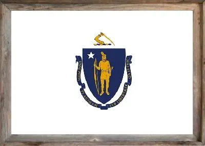 Framed Massachusetts Flag