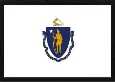 Framed Massachusetts Flag 3 Framed Massachusetts Flag - Image 3