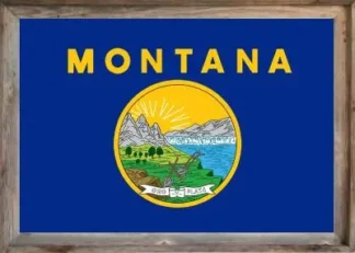 Framed Montana Flag