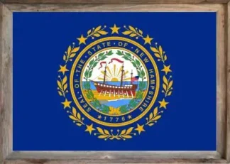 Framed New Hampshire Flag