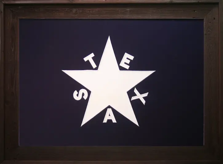 Framed 1st Republic of Texas Flag 2 Dark 1st Republic of Texas