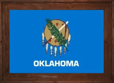 Framed Oklahoma Flag 2 Dark Framed Oklahoma Flag