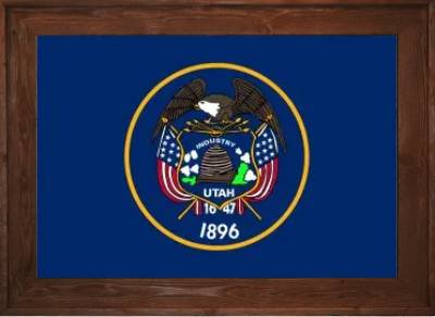 Framed Utah Flag 2 Dark Framed Utah Flag