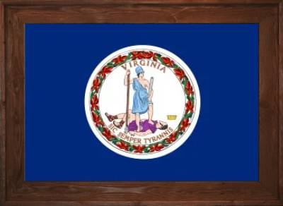 Framed Virginia Flag 2 Dark Framed Virginia Flag