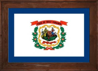 Framed West Virginia Flag 2 Dark Framed West Virginia Flag
