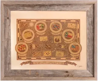 Framed 16 Flags of Texas