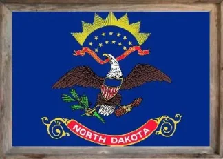 Framed North Dakota Flag