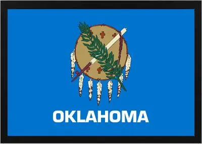 Framed Oklahoma Flag 3 Framed Oklahoma Flag Black