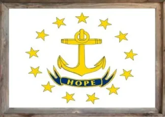 Framed Rhode Island Flag