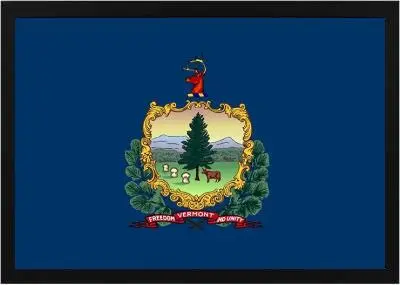 Framed Vermont Flag 3 Framed Vermont Flag Black