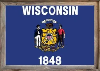Framed Wisconsin Flag