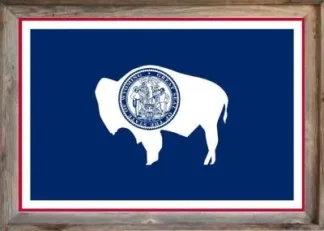 Framed Wyoming Flag
