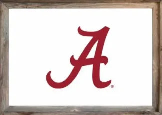 Framed White Alabama Crimson Tide Flag