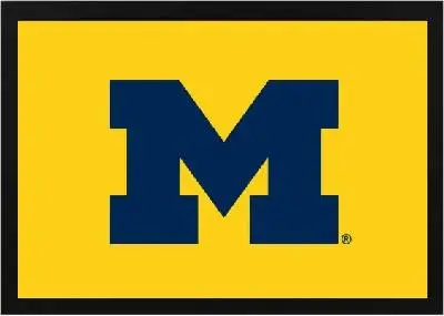 Framed Yellow Michigan University Flag 3 Framed Yellow Michigan University Flag Black