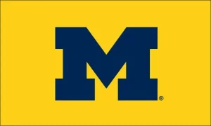 Framed Yellow Michigan University Flag 4 Yellow Michigan Flag