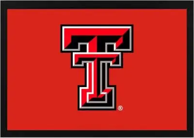 Framed Red Texas Tech University Flag 3 Framed Red Texas Tech Flag Black