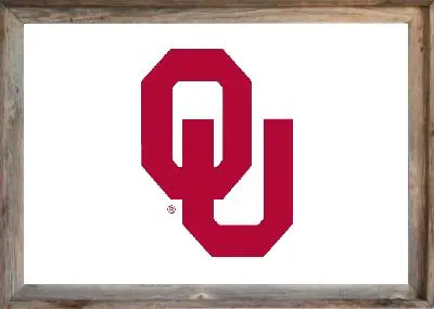 Framed White OU Flag