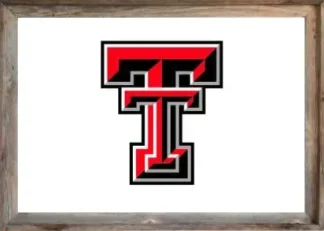 Framed White Texas Tech Flag
