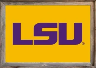 Framed Yellow LSU Flag