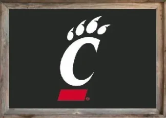Framed Black University of Cincinnati Flag