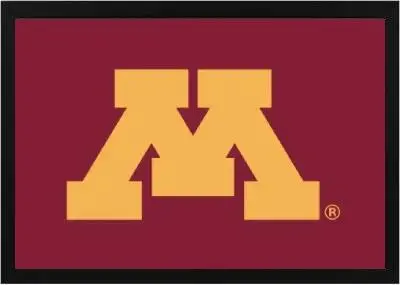 Framed Maroon Minnesota University Flag 3 Framed Maroon Minnesota University Flag Black