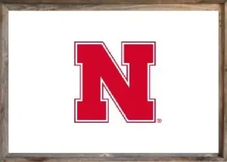 Framed White Nebraska University Flag