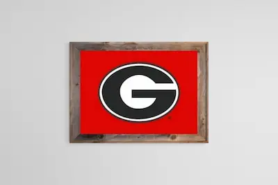 Framed Georgia University Flag 4 Georgia Flag Media Post Natural Room