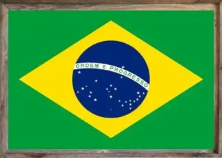 Framed Brazil Flag