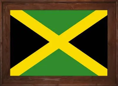 Framed Jamaican Flag 2 Framed Jamaica Flag Dark