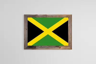 Framed Jamaican Flag 4 Framed Jamaica Flag Natural Setting