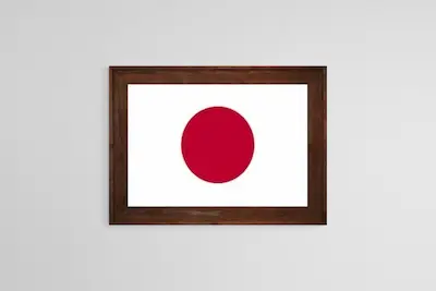 Framed Japan Flag 4 Framed Japan Flag Natural Setting