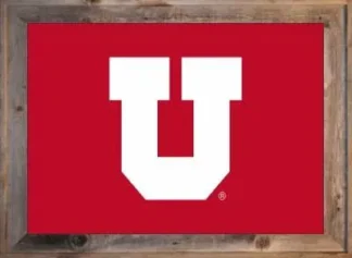 Framed Red Utah University Flag