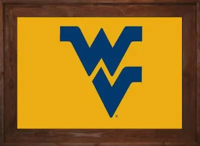 Framed WVU Flag 2 Framed West Virginia University Flag Dark