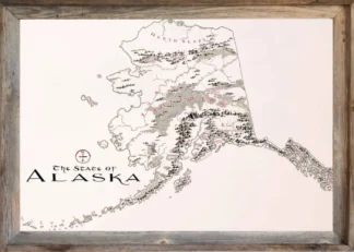 Framed Alaska Map