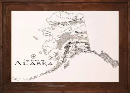 Framed Alaska Map - Image 3