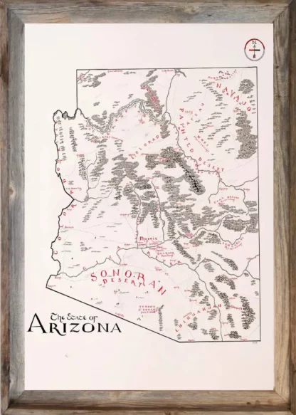 Framed Arizona Map