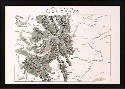 Framed Colorado Map Black