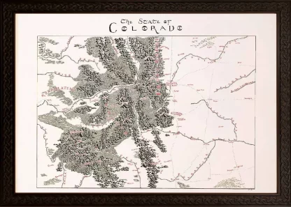 Framed Colorado Map Ornate