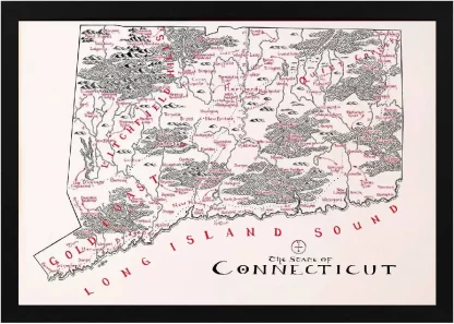 Framed Connecticut Map - Image 2