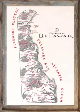Framed Delaware Map