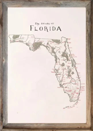 Framed Florida Map
