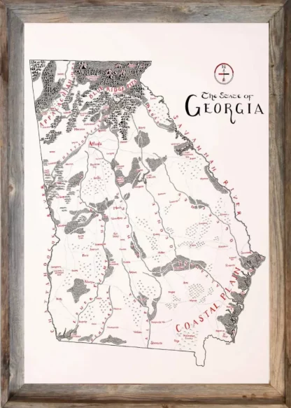 Framed Georgia Map