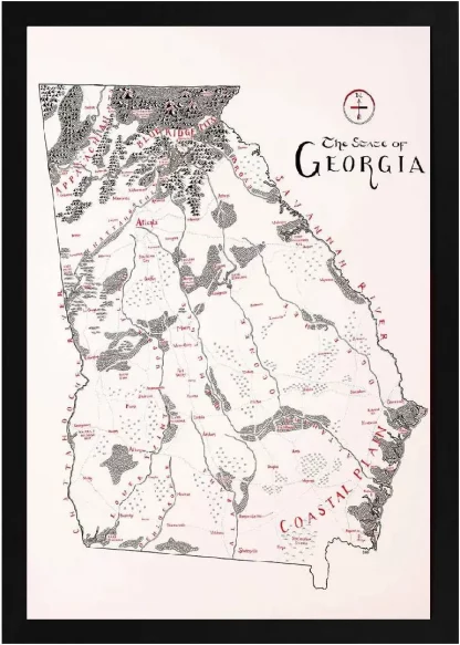 Framed Georgia Map - Image 2