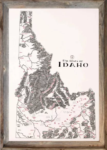 Framed Idaho Map
